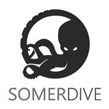 SomerDive Logo blanco y negro